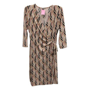 Anne Klein Abstract Faux Wrap Dress